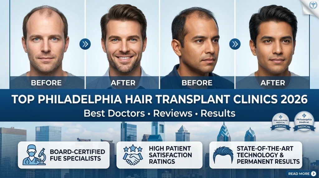 List of Top 10 Best Hair Transplant Philadelphia PA Clinics in USA