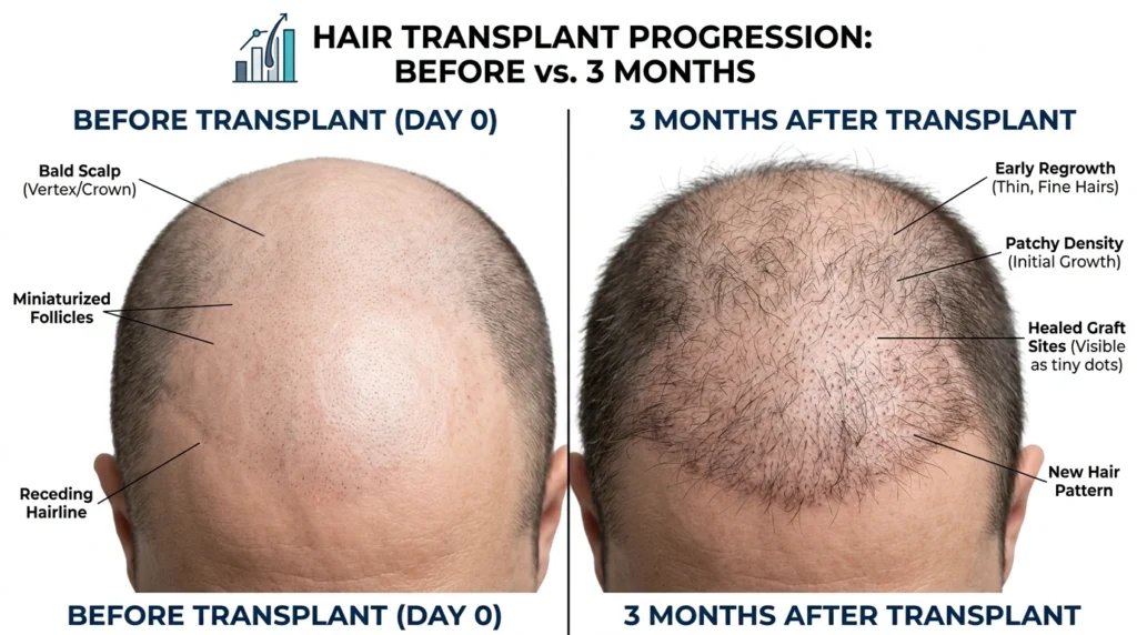 What Happens at 3 Months After Hair Transplant