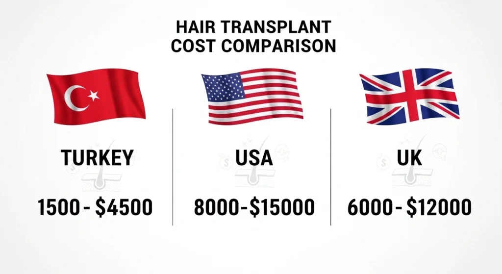 Average Turkey FUE Hair Transplant Cost