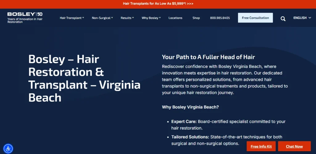 Bosley Hair Restoration (Richmond & Virginia Beach)