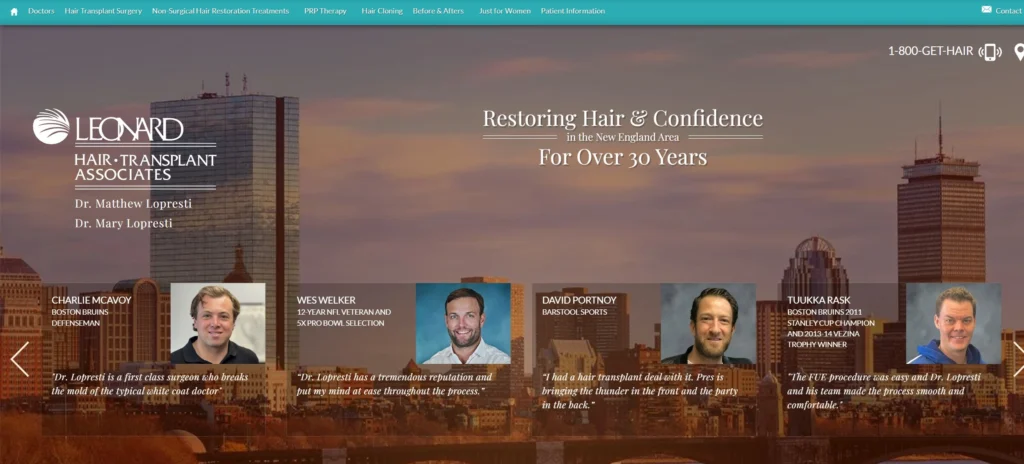 Leonard Hair Transplant Associates Dr. Robert H. Leonard II Cranston, Rhode Island, USA