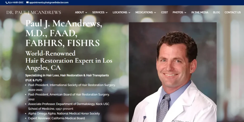 Paul McAndrews Hair Restoration Los Angeles, CA