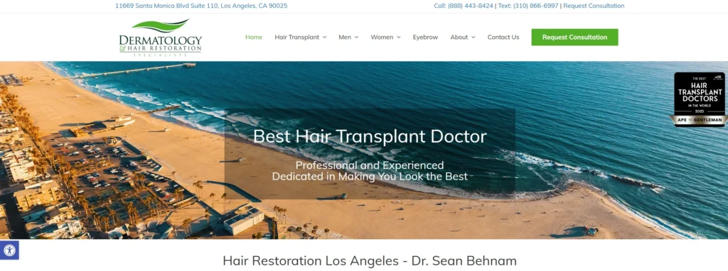 Dr. Sean Behnam Hair Restoration Los Angeles, CA