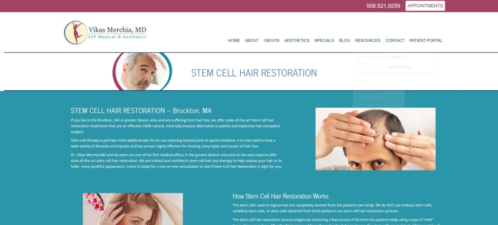 Stem Cell Hair Restoration Boston UroGynOB