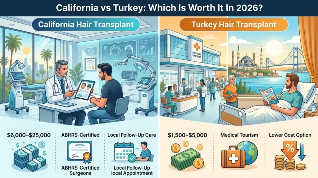 California vs Turkey for Hair Transplant