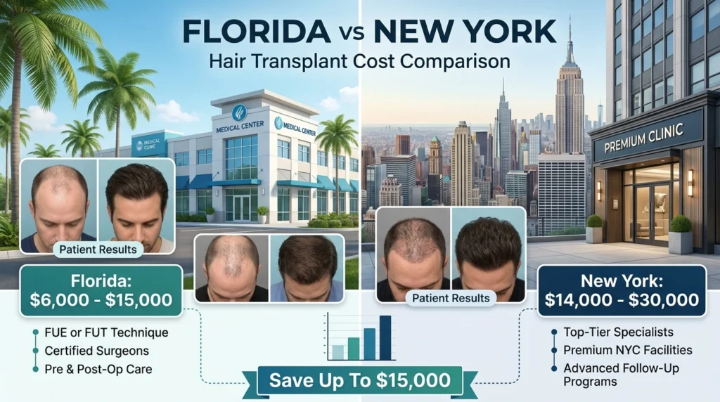 Florida vs New York Hair Transplant Cost