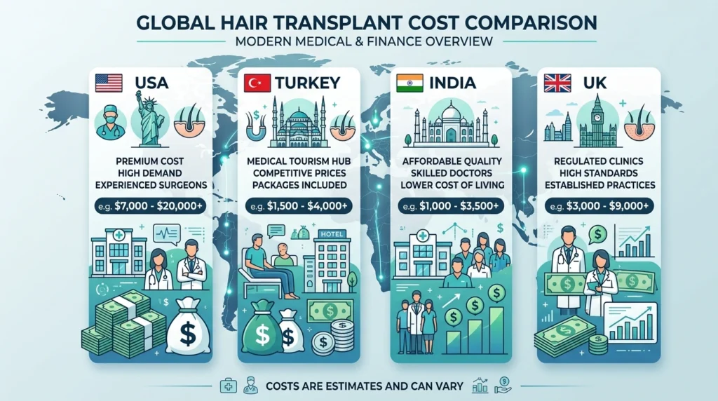 Hair Transplant Cost in USA vs Other Countries