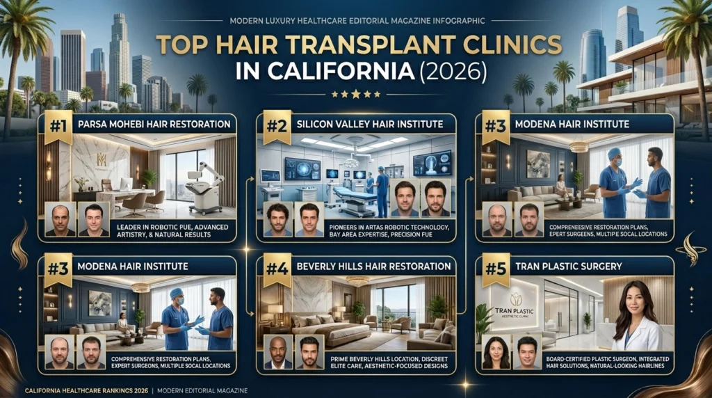 Top Hair Transplant Clinics California 2026