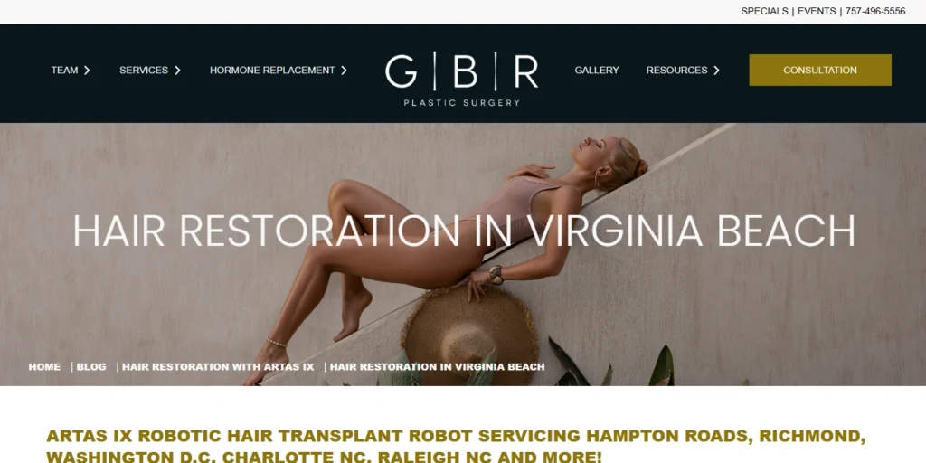 GBR Plastic Surgery (Galardi Bowen) Only ARTAS iX in Hampton Roads
