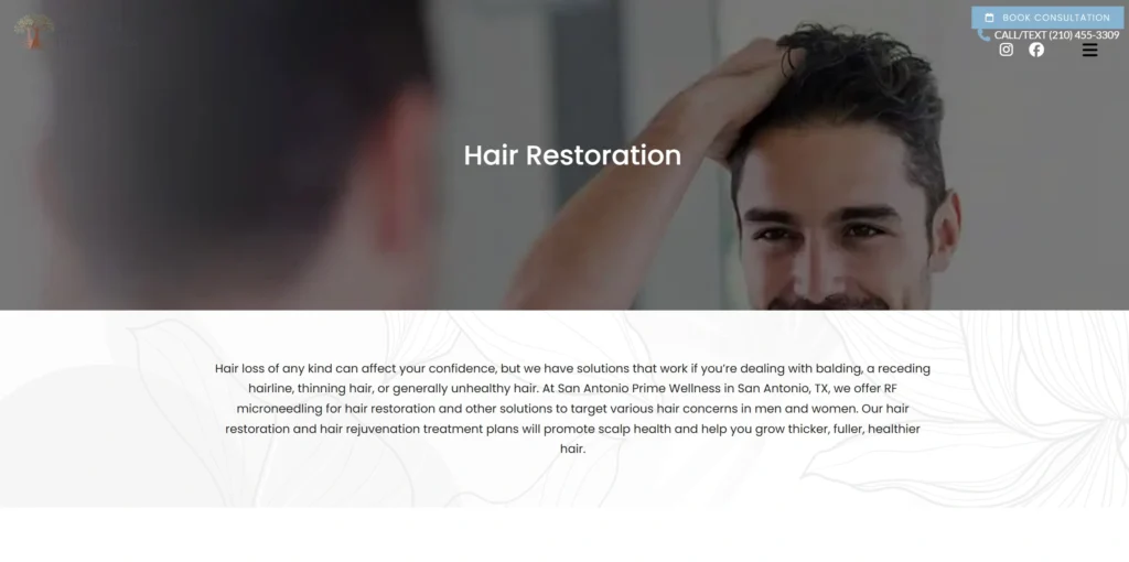 San Antonio Prime Wellness Best for Non-Surgical Hair Restoration
