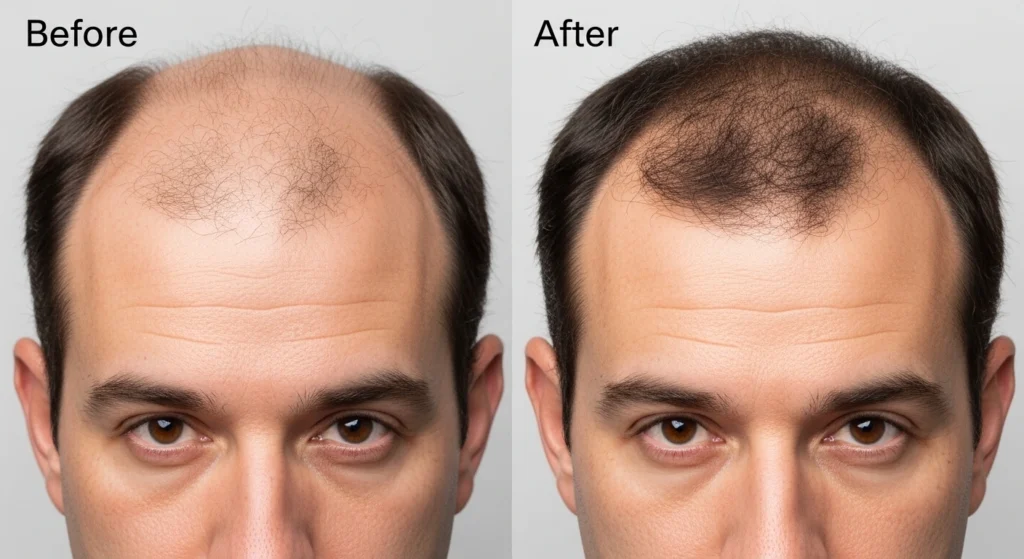 Before and After Results of hair transplant in Beverly hills