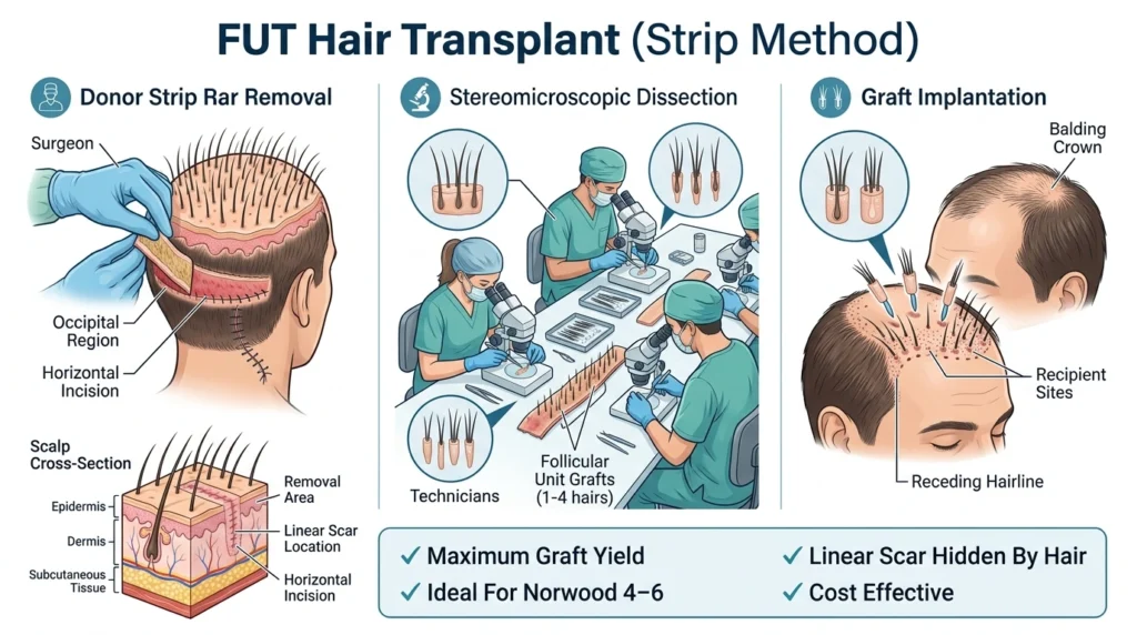 FUT Follicular Unit Transplantation Strip Method