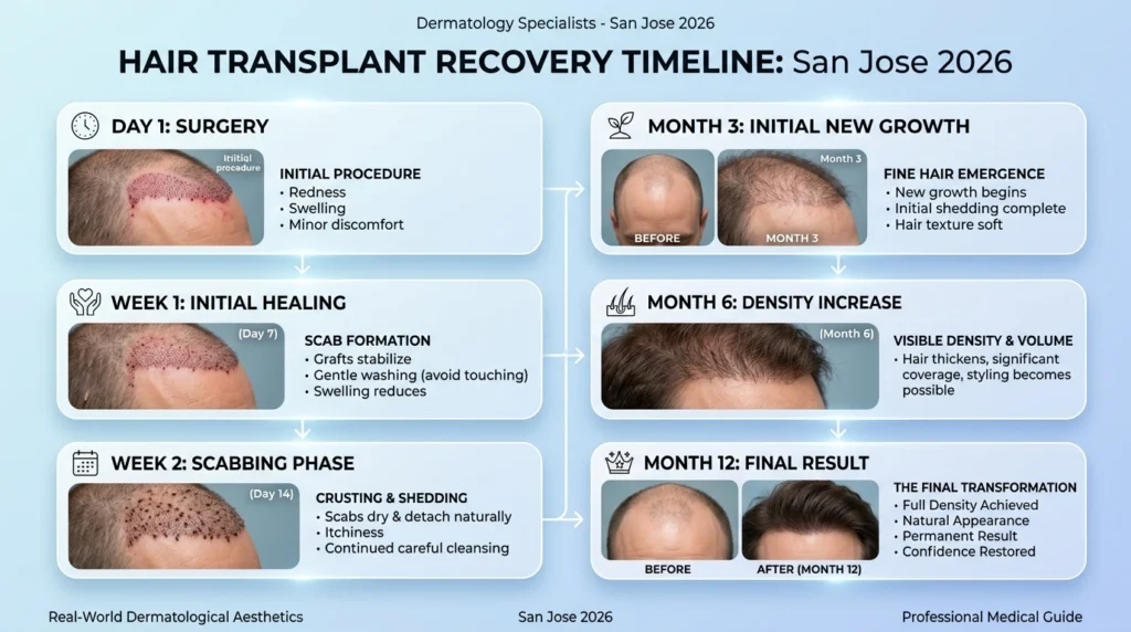 Hair Transplant Recovery Timeline Week by Week San Jose
