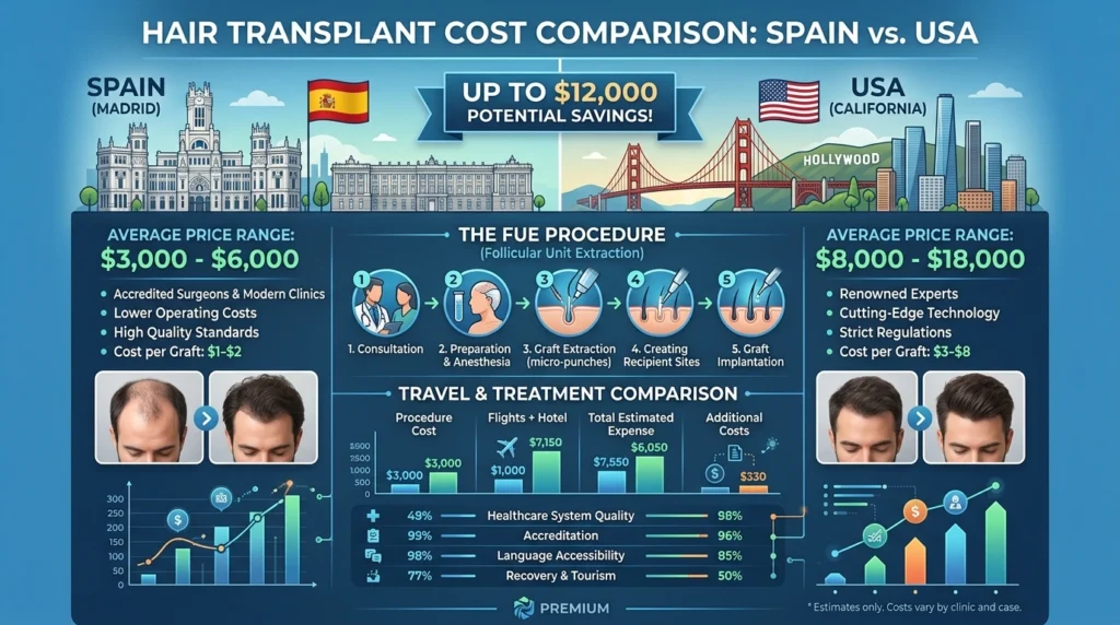 Spain vs USA Cost Savings