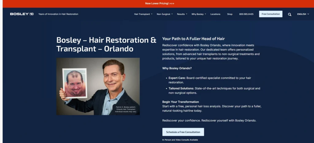 Bosley Hair Restoration & Transplant Orlando