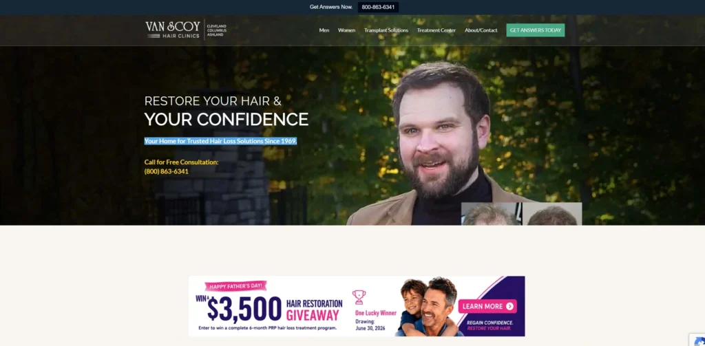 Van Scoy Hair Loss Clinics Columbus Best for Non-Surgical Hair Restoration