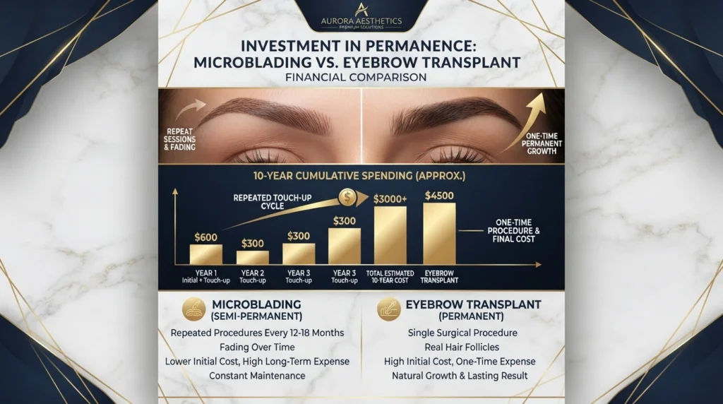 Is an eyebrow transplant worth the cost compared with temporary eyebrow restoration methods